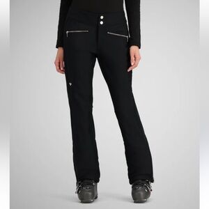 Obermeyer Clio ski pants teen girls sz 14-16 Black shell with zips